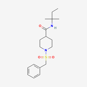 molecular formula C18H28N2O3S B5566798 1-(苄基磺酰基)-N-(1,1-二甲基丙基)-4-哌啶甲酰胺 