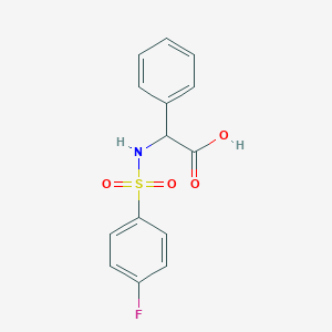 B055668 2-{[(4-Fluorophenyl)sulfonyl]amino}-2-phenylacetic acid CAS No. 117309-49-6