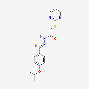 molecular formula C16H18N4O2S B5566801 N'-(4-isopropoxybenzylidene)-2-(2-pyrimidinylthio)acetohydrazide 