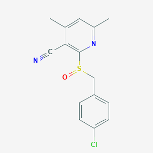 molecular formula C15H13ClN2OS B5566805 2-[(4-chlorobenzyl)sulfinyl]-4,6-dimethylnicotinonitrile 