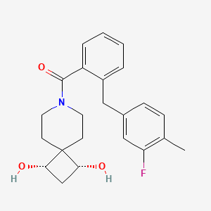 molecular formula C23H26FNO3 B5566820 (1R*,3S*)-7-[2-(3-氟-4-甲基苄基)苯甲酰]-7-氮杂螺[3.5]壬烷-1,3-二醇 