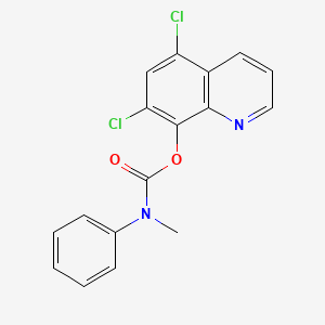 molecular formula C17H12Cl2N2O2 B5566821 5,7-二氯-8-喹啉甲基(苯基)氨基甲酸酯 