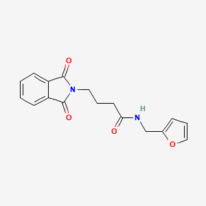 molecular formula C17H16N2O4 B5566827 4-(1,3-dioxo-1,3-dihydro-2H-isoindol-2-yl)-N-(2-furylmethyl)butanamide 