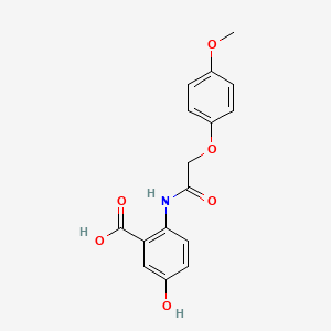 molecular formula C16H15NO6 B5566839 5-羟基-2-{[(4-甲氧基苯氧基)乙酰]氨基}苯甲酸 