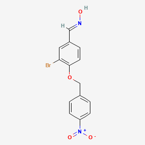 molecular formula C14H11BrN2O4 B5566863 3-溴-4-[(4-硝基苄基)氧基]苯甲醛肟 
