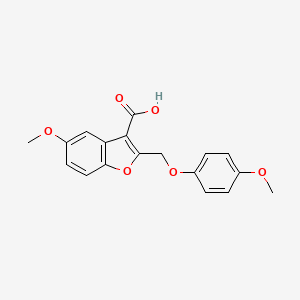 molecular formula C18H16O6 B5566875 5-甲氧基-2-[(4-甲氧基苯氧基)甲基]-1-苯并呋喃-3-羧酸 