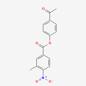 molecular formula C16H13NO5 B5566905 4-乙酰苯基-3-甲基-4-硝基苯甲酸酯 