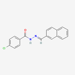 molecular formula C18H13ClN2O B5566918 4-chloro-N'-(2-naphthylmethylene)benzohydrazide 