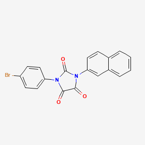 molecular formula C19H11BrN2O3 B5566926 1-(4-bromophenyl)-3-(2-naphthyl)-2,4,5-imidazolidinetrione 