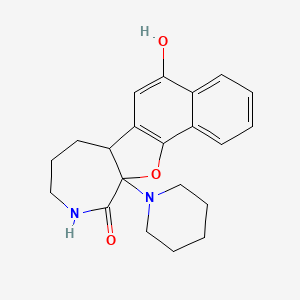 molecular formula C21H24N2O3 B5566931 5-hydroxy-11a-(1-piperidinyl)-6b,7,8,9,10,11a-hexahydro-11H-naphtho[2',1':4,5]furo[2,3-c]azepin-11-one 