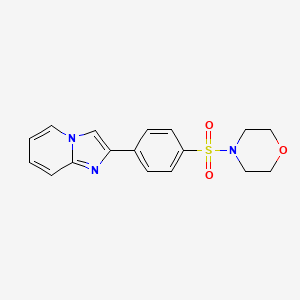 molecular formula C17H17N3O3S B5566936 2-[4-(4-吗啉磺酰基)苯基]咪唑并[1,2-a]吡啶 