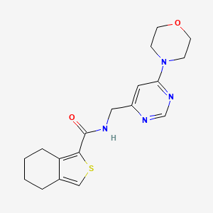molecular formula C18H22N4O2S B5566941 N-{[6-(4-morpholinyl)-4-pyrimidinyl]methyl}-4,5,6,7-tetrahydro-2-benzothiophene-1-carboxamide 
