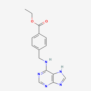 molecular formula C15H15N5O2 B5566949 ethyl 4-[(9H-purin-6-ylamino)methyl]benzoate 