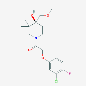 molecular formula C17H23ClFNO4 B5566968 (4S*)-1-[(3-chloro-4-fluorophenoxy)acetyl]-4-(methoxymethyl)-3,3-dimethylpiperidin-4-ol 