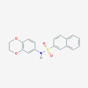 molecular formula C18H15NO4S B5566976 N-(2,3-dihydro-1,4-benzodioxin-6-yl)-2-naphthalenesulfonamide 