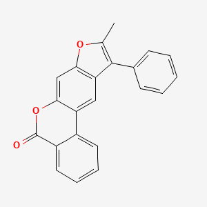 molecular formula C22H14O3 B5566992 9-methyl-10-phenyl-5H-benzo[c]furo[3,2-g]chromen-5-one 