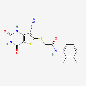 molecular formula C17H14N4O3S2 B5566998 2-[(7-cyano-4-hydroxy-2-oxo-1,2-dihydrothieno[3,2-d]pyrimidin-6-yl)thio]-N-(2,3-dimethylphenyl)acetamide 