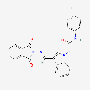 molecular formula C25H17FN4O3 B5567004 2-(3-{[(1,3-二氧代-1,3-二氢-2H-异吲哚-2-基)亚氨基]甲基}-1H-吲哚-1-基)-N-(4-氟苯基)乙酰胺 