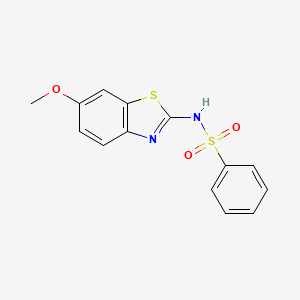 molecular formula C14H12N2O3S2 B5567015 N-(6-methoxy-1,3-benzothiazol-2-yl)benzenesulfonamide 