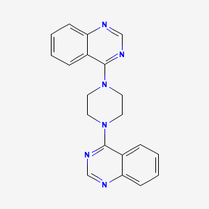 molecular formula C20H18N6 B5567033 4,4'-(1,4-哌嗪二基)二喹唑啉 