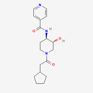 molecular formula C18H25N3O3 B5567049 N-[(3R*,4R*)-1-(cyclopentylacetyl)-3-hydroxypiperidin-4-yl]isonicotinamide 