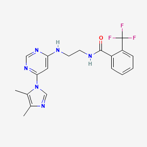 molecular formula C19H19F3N6O B5567057 N-(2-{[6-(4,5-二甲基-1H-咪唑-1-基)-4-嘧啶基]氨基}乙基)-2-(三氟甲基)苯甲酰胺 