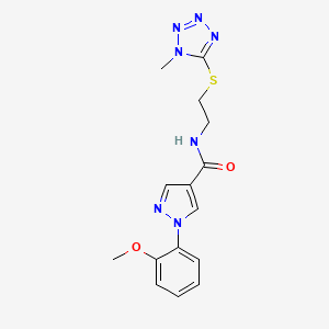 molecular formula C15H17N7O2S B5567069 1-(2-methoxyphenyl)-N-{2-[(1-methyl-1H-tetrazol-5-yl)thio]ethyl}-1H-pyrazole-4-carboxamide 