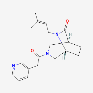 molecular formula C19H25N3O2 B5567086 （1S*,5R*）-6-(3-甲基-2-丁烯-1-基)-3-(3-吡啶基乙酰)-3,6-二氮杂双环[3.2.2]壬烷-7-酮 