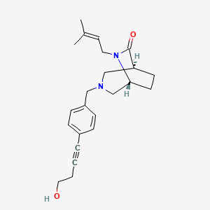 molecular formula C23H30N2O2 B5567094 (1S*,5R*)-3-[4-(4-hydroxy-1-butyn-1-yl)benzyl]-6-(3-methyl-2-buten-1-yl)-3,6-diazabicyclo[3.2.2]nonan-7-one 
