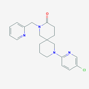 molecular formula C20H23ClN4O B5567142 8-(5-氯-2-吡啶基)-2-(2-吡啶基甲基)-2,8-二氮杂螺[5.5]十一烷-3-酮 