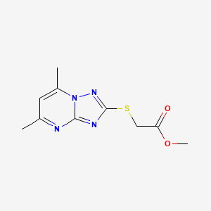 molecular formula C10H12N4O2S B5567169 methyl [(5,7-dimethyl[1,2,4]triazolo[1,5-a]pyrimidin-2-yl)thio]acetate 