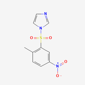 molecular formula C10H9N3O4S B5567176 1-[(2-甲基-5-硝基苯基)磺酰基]-1H-咪唑 