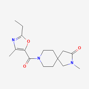 molecular formula C16H23N3O3 B5567206 8-[(2-ethyl-4-methyl-1,3-oxazol-5-yl)carbonyl]-2-methyl-2,8-diazaspiro[4.5]decan-3-one 