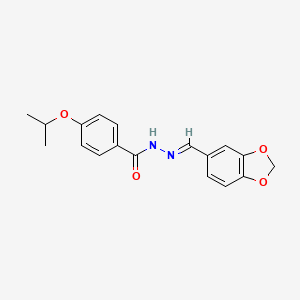 molecular formula C18H18N2O4 B5567208 N'-(1,3-苯并二氧杂环-5-亚甲基)-4-异丙氧基苯甲酰肼 
