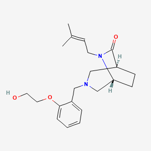 molecular formula C21H30N2O3 B5567289 (1S*,5R*)-3-[2-(2-hydroxyethoxy)benzyl]-6-(3-methyl-2-buten-1-yl)-3,6-diazabicyclo[3.2.2]nonan-7-one 