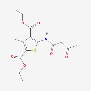 molecular formula C15H19NO6S B5567311 diethyl 5-(acetoacetylamino)-3-methyl-2,4-thiophenedicarboxylate 