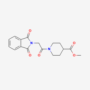 molecular formula C17H18N2O5 B5567317 methyl 1-[(1,3-dioxo-1,3-dihydro-2H-isoindol-2-yl)acetyl]-4-piperidinecarboxylate 
