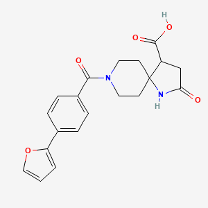 8-[4-(2-furyl)benzoyl]-2-oxo-1,8-diazaspiro[4.5]decane-4-carboxylic acid