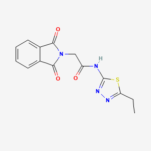 molecular formula C14H12N4O3S B5567351 2-(1,3-二氧代-1,3-二氢-2H-异吲哚-2-基)-N-(5-乙基-1,3,4-噻二唑-2-基)乙酰胺 