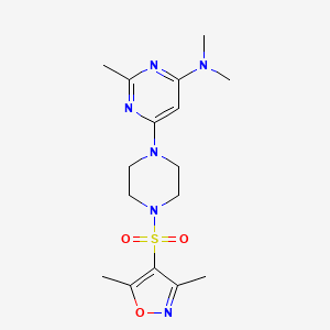 molecular formula C16H24N6O3S B5567394 6-{4-[(3,5-二甲基-4-异恶唑基)磺酰基]-1-哌嗪基}-N,N,2-三甲基-4-嘧啶胺 