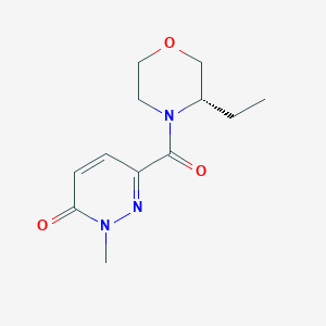 molecular formula C12H17N3O3 B5567427 6-{[(3S)-3-ethylmorpholin-4-yl]carbonyl}-2-methylpyridazin-3(2H)-one 