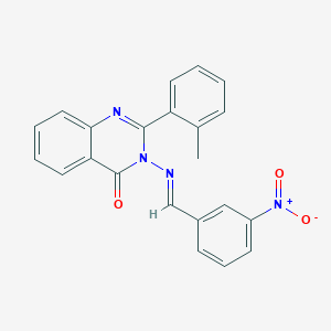 molecular formula C22H16N4O3 B5567452 2-(2-methylphenyl)-3-[(3-nitrobenzylidene)amino]-4(3H)-quinazolinone 