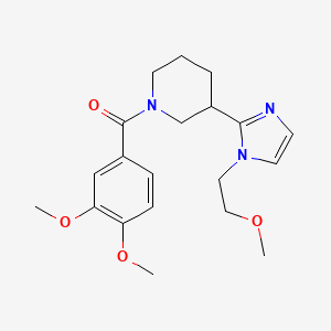 molecular formula C20H27N3O4 B5567464 1-(3,4-dimethoxybenzoyl)-3-[1-(2-methoxyethyl)-1H-imidazol-2-yl]piperidine 