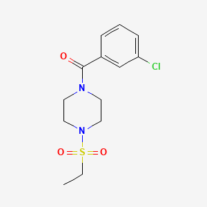 molecular formula C13H17ClN2O3S B5567487 1-(3-氯苯甲酰)-4-(乙磺酰)哌嗪 