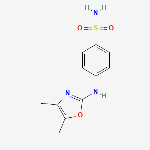molecular formula C11H13N3O3S B5567490 4-[(4,5-dimethyl-1,3-oxazol-2-yl)amino]benzenesulfonamide 