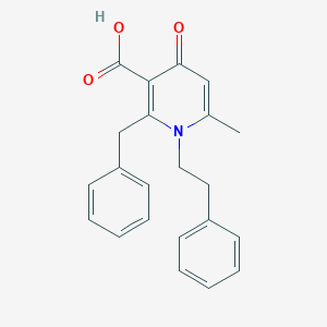 molecular formula C22H21NO3 B5567500 2-benzyl-6-methyl-4-oxo-1-(2-phenylethyl)-1,4-dihydro-3-pyridinecarboxylic acid 