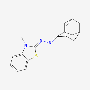 molecular formula C18H21N3S B5567536 3-methyl-1,3-benzothiazol-2(3H)-one tricyclo[3.3.1.1~3,7~]dec-2-ylidenehydrazone 