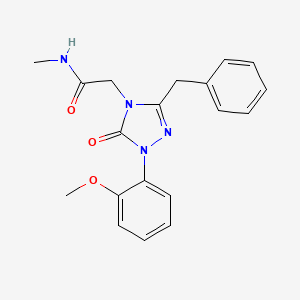 molecular formula C19H20N4O3 B5567540 2-[3-benzyl-1-(2-methoxyphenyl)-5-oxo-1,5-dihydro-4H-1,2,4-triazol-4-yl]-N-methylacetamide 