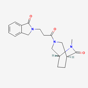 molecular formula C19H23N3O3 B5567551 (1S*,5R*)-6-methyl-3-[3-(1-oxo-1,3-dihydro-2H-isoindol-2-yl)propanoyl]-3,6-diazabicyclo[3.2.2]nonan-7-one 