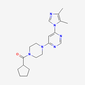 molecular formula C19H26N6O B5567584 4-[4-(环戊基羰基)-1-哌嗪基]-6-(4,5-二甲基-1H-咪唑-1-基)嘧啶 